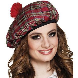 Boland - Baret Mrs. Tartan, elastiek, tartan pet, hoed, Schotland, Highlands, kostuum, carnaval, themafeest