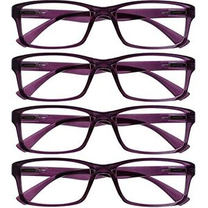 Leesbril Purper Lezers Waarde 4 Stuks Mannen Vrouwen UVR4092P +2,50