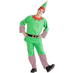 Ciao Elf kerstkostuum heren kostuum (eenheidsmaat voor volwassenen), kleur groen, rood, 25307
