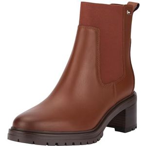 Tommy Hilfiger Vrouwen vlag MID hak lederen Chelsea (FW0FW08163) lage laarzen, bruin (cognac bruin), 7 UK, Bruin Cognac Bruin, 41 EU