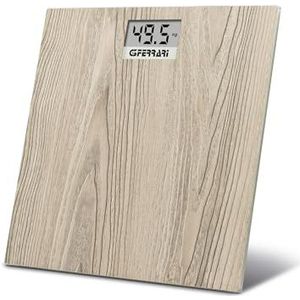 G3 Ferrari G30065 personenweegschaal ""eiken"", lcd-display, stavlak van glas, speciale 3D-afbeelding in eikenlook gebleekt