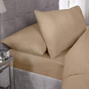 Emma Barclay Percale FTD. Sheet Double Bed Koffie, 50Procent Katoen/Polykatoen/Polyester, Bruin
