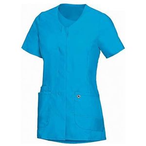 BP 1764-241-0114-Ln superlichte stoffen casack voor dames, 49% katoen/48% polyester/3% elastolefin, Curaçao-Blauw, Ln maat