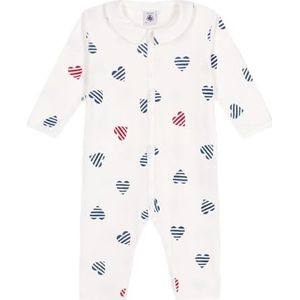 Petit Bateau Goede slaap zonder voeten voor kinderen, uniseks, Wit/Veelkleurig., 12 Maanden