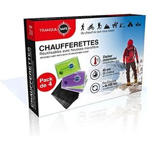 Tranquilisafe® Handwarmer – herbruikbaar en praktisch – magische warmwaterkruik – handwarmer met onmiddellijke warmte – ideaal voor skiën, wandelen met microvezel overtrek