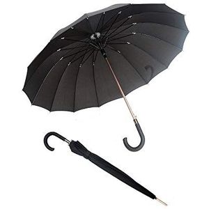 Smati Parapluie long noir automatique - Gentleman 16 baleines fibre de verre Susino paraplu, 92 cm, 114 liter, zwart (noir), zwart (noir), 92 centimeters, Paraplu