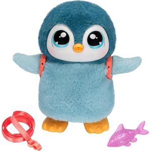 Little Live Pets - My Pet Penguin Waggles - Interactieve Pinguin Knuffel - Inclusief Koord en vis - Verzorgen en spelen - Interactief Speelgoed - Interactieve Knuffel Pluche - Moose Toys