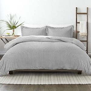 Simply Soft Ultra zachte patroon 3-delige dekbedovertrekset koning, lint grijs (SS-DUV-Ribb-King-GR)