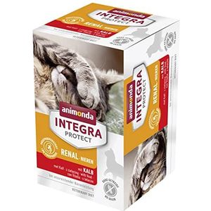 animonda INTEGRA PROTECT Integra Protect Natvoer voor katten, Renal kattenvoer, niervoer bij nierinsufficiëntie, voor katten, met kalf, 6 x 100 g