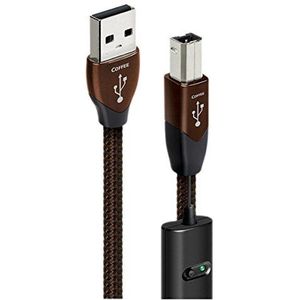 AudioQuest 0,75 m Coffee USB A-B USB-kabel (0,75 m, USB A, USB B, 2.0, mannelijke connector/mannelijke connector, zwart)