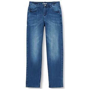 s.Oliver Junior Jongensslang, jeansbroek, taps toelopende pijpen, Blauw, 152 cm