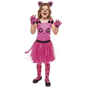 Rubies Roze tutu kitten voor meisjes, top, hoofdband, handschoenen, tutu, panty, officieel, carnaval, Kerstmis, verjaardag, feest en Halloween.