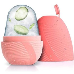 Romon Ice Face Roller, siliconen gezichtszeeproller met Gua Sha gezicht, ontstekingsremmend, verkleint de poriën, verbetert de huidelasticiteit, gereedschap voor de dagelijkse huidverzorging (roze)