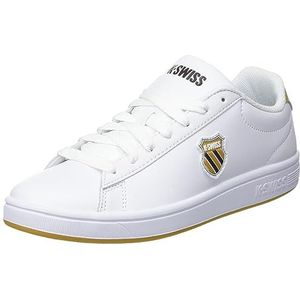 K-Swiss Heren Court Shield Sneaker, wit/AberGold/Java, 46 EU, White Abergold Java, 46 EU