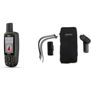 GARMIN GPSMAP 65s navigatiesysteem met meerdere navigatiesensoren en topoActive-kaarten voor Europa & GARMIN GPS Bevestigingsbundel, Outdoor, Met Draagtas, Fietssteun en Universele Steun