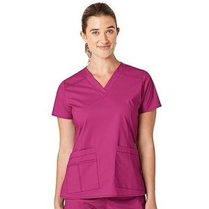 WonderWink Women's Wonderflex Verity Scrub Top, Hot Pink, Medium