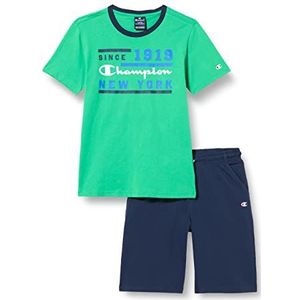 Champion Legacy Graphic Shop S/S T-shirt & lange shorts (groen/marineblauw), 3-4 jaar kinderen en jongens