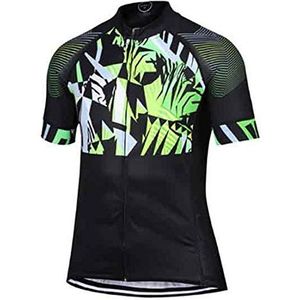 ZONE3 Heren Cool-Tech Mesh Cycle Jersey, groen/zwart/wit, groot