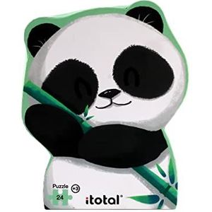ITOTAL-XL2276 I-Total Drol, puzzelverpakking, contouren, geschikt voor kinderen vanaf 3 jaar, 24 delen (panda), kleur, norm IDR-XL2276