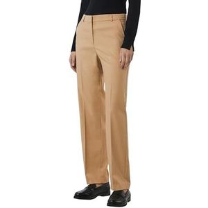 Pantalon - Camel - Met Riemlussen - Steekzakken - Blinde Ritssluiting