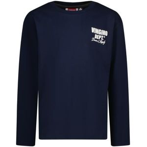 Vingino Boys Basic Logo Tee in kleur donkerblauw in maat 4, Donkerblauw, 4 Jaar