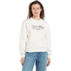 Tommy Hilfiger - MDRN REG SCRIPT C-NK SWTSHRT WW0WW43574 - Pullover Sweatshirt - Wit