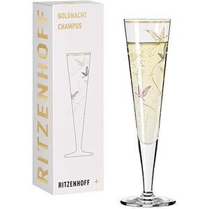 Ritzenhoff 1071017 champagneglas, 200 ml, serie Goldnacht nr. 17, elegant designerstuk met echt goud, made in Germany