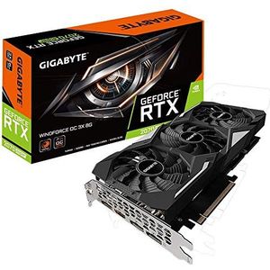 Gigabyte GeForce RTX 2070 Super Windforce 8G grafische kaart, 3x windkrachtventilatoren, 8 GB 256-bit GDDR6, Gv-N207SWF3OC-8GD videokaart