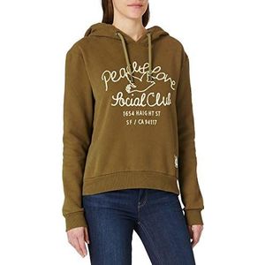 Superdry Dames Military Logo Crop Hood Sweatshirt, kaki, L
