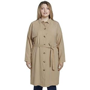 TOM TAILOR MY TRUE ME Dames Plussize trenchcoat met riem 1017663, 22201 - Cream Toffee, 48 Grote maten