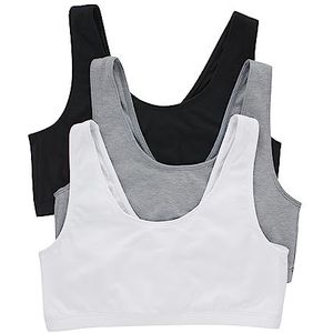 Hanes Damesbeha, Verpakking van 3 - zwart/beton heather/wit, 3XL