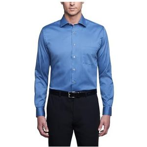 Van Heusen Men's Dress Shirt Regular Fit Flex Collar Stretch Solid, Dusty Blue, 15"" Neck 32""-33"" Sleeve (Medium)
