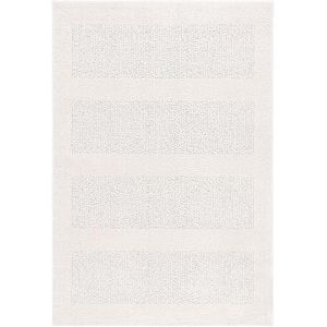 Safavieh Melody Collection, Geometrisch tapijt voor woonkamer, eetkamer, slaapkamer, korte pool, ivoor en grijs, 91 x 152 cm