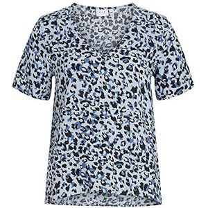 VIPAYA V-hals S/S TOP/SU - NOOS, Kentucky Blue/Aop: lika, 36