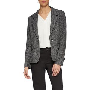 Blazer - Slim Fit - Viscosemix - Visgraatmotief - Zwart
