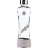 EQUA Glazen fles Feather 0,55 l - drinkfles van borosilicaatglas 550 ml - designerfles voor onderweg - sportfles