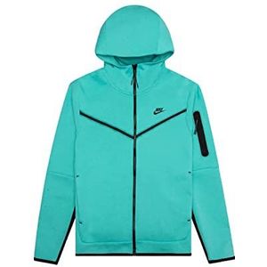 Nike Heren Hooded Full Zip Ls Top Sportswear Tech Fleece, Washed Teal/Black/Black, CU4489-392, 4XL
