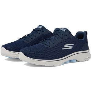 Skechers GO Walk 7 Duidelijk pad voor dames, Marineblauw Textiel Lichtblauwe Trim, 41 EU