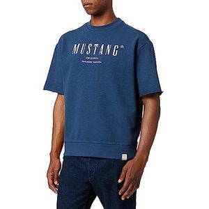 MUSTANG Heren Style Ben Crewneck Ssleeve sweatshirt, Insignia Blue 5230, XXL