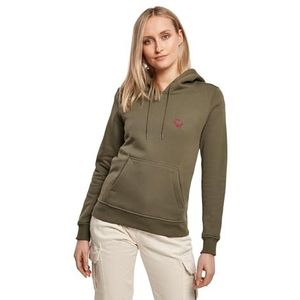 Miss Tee Dames hoodie Snakes Heart Hoody, casual hoodie met rugprint, regular fit, maten XS - 5XL, olijfgroen, XL