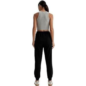 DeFacto Joggingbroek voor dames, standaard dunne stoffen broek, jogger fit, zwart, 3XL