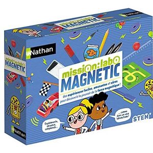 Nathan Mission Labo Magnetic - Wetenschappelijke en educatieve set met veilige en grappige experimenten - kinderen vanaf 6 jaar, meerkleurig, 31 x 7 x 22 cm