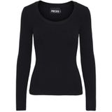 PIECES Dames Pcmira Ls U-Neck Knit Noos Bc gebreide trui, zwart, XS