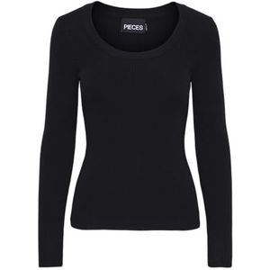 Pcmira Ls U-Neck Knit Noos Bc, zwart, M