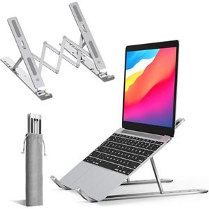 K-MART Verstelbare laptopstandaard voor bureau, 6-hoekige laptopverhoger, draagbare laptophouder, luchtgeventileerde koelnotebookstandaard voor compatibel met MacBook Air, Pro, Dell 10-15,6 inch