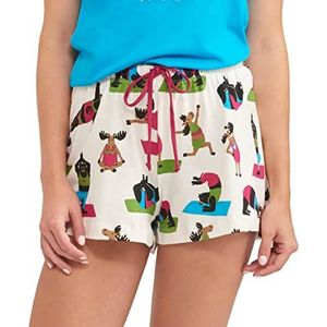 Hatley Vrouwen Land Dieren Pyjama Boxer Shorts Onderkant, Yoga Beer, M