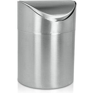 Tomado Metaltex - Afvalbakje voor op tafel - 1,5 liter - RVS