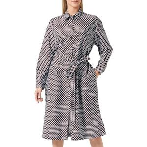 United Colors of Benetton dames jurk, Bruin met lichtblauwe strepen 67u, S