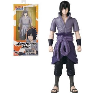 Bandai - Anime Heroes - Naruto Shippuden - Anime Heroes Mega figuur 30 cm - Sasuke Uchiwa - Groot beweegbaar figuur - Manga-figuur - Officiële licentie Naruto - Speelgoed voor kinderen vanaf 4 jaar -