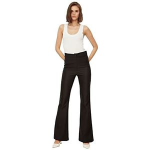 TRENDYOL Spaanse broek voor dames, zwarte hoge taille, zwart, 36